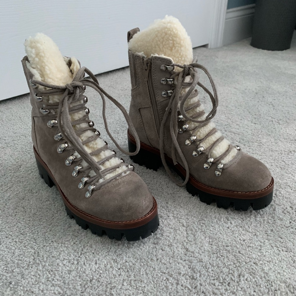 Jeffery Campbell taupe suede booties